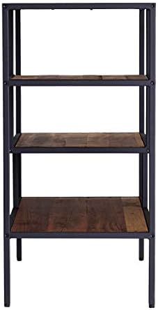 SEI Furniture - Mathry Reclaimed Wood Shelf - Natural - Reclaimed Wood & Iron Metal - Rustic Design - Ideal for Home Offices, Living Rooms, Dens, 31.5" W x 15.75" D x 31.5" H (HZ1058238)