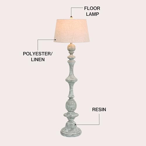 JONATHAN Y Taylor Candlestick Floor Lamp 67", Gray Wash