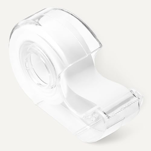 Amazon Basics Matte Finish Invisible Tape with Dispenser, 3/4" x 300" (8.33 Yards), Translucent, 3-Pack