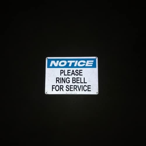 TRADESAFE Please Ring Bell for Service Sign - Aluminum Ring Bell Sign, Light Reflective, UV-Resistant, Waterproof, 14” X 10” Signs for Business