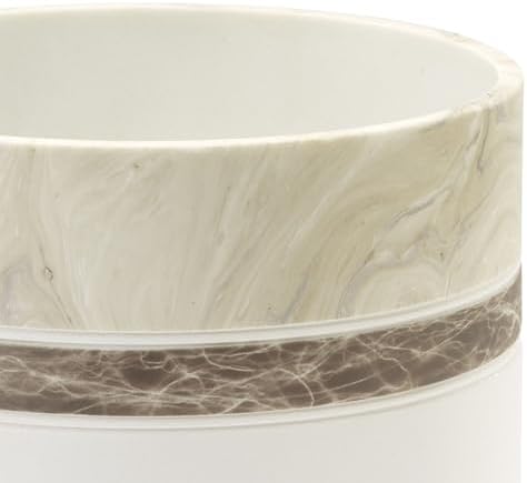 IZOD – Wastebasket, Color-Blocked Hand-Painted Resin with Marble Detail, Modern Home Decor – Perfect for Bathroom, Bedroom, Kitchen or Office (Tidal)