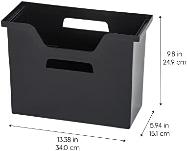 IRIS USA 6-Pack Medium Desktop File Box with Open Lid, Black | Organize classroom papers, lesson plans and supplies with portable storage for teachers, schools and educators