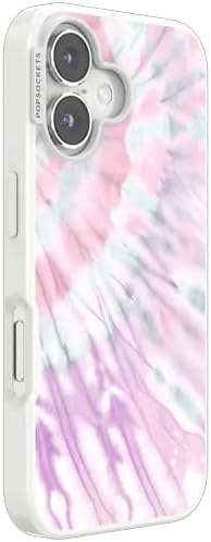 PopSockets iPhone 16 Phone Case with MagSafe- Coastal Dye Purple | Magnetic, Wireless Charging, Camera & Drop Protection, Purple, Aura, Rainbow, Colorful