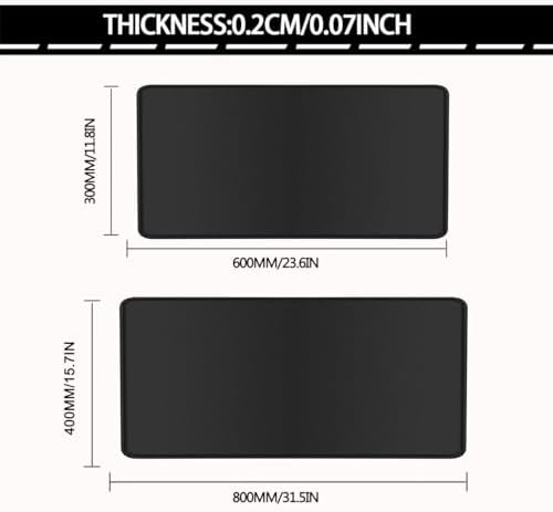Rcege Large Gaming Mouse Pad Extended Desk Mat with Non Slip Stitched Edge