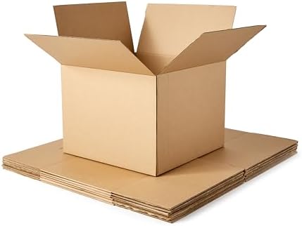 Amazon Basics Cardboard Moving Boxes for Packing and Shipping, Large Size, 20" x 20" x 15", Brown, 6-Pack