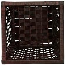 Household Essentials Woven Waste Basket, 3 Gallons, HandWoven Paper Rope with Removable Plastic Liner, Durable Wood Frame, Wide and Open Top for Easy Access, Decorative, Brown