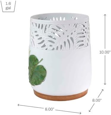 Avanti Linens - Waste Basket, Decorative Trash Can, Palm Tree Leaves Inspired Home Decor (Viva Palm Collection)