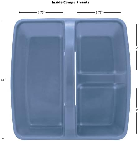 Teacher Created Resources Slate Blue Portable Plastic Storage Caddy 6-Pack for Classrooms, Kids Room, and Office Organization, 3 Compartments