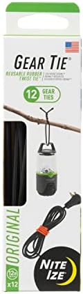 Nite Ize Gear Tie Original ProPacks - Reusable Rubber Twist Ties for Indoor & Outdoor Use - Bendable Wire Interior - Durable Rubber Exterior - Secure Grip - Black, 12" (12 Pack)