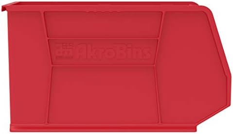 Akro-Mils 30260 AkroBins Plastic Storage Bins, 18"x11"x10", Red, 6-Pack