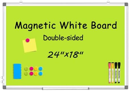 Double-Sided White Board Dry Erase Magnetic Whiteboard Wall 24x18 Green