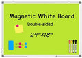 Double-Sided White Board Dry Erase Magnetic Whiteboard Wall 24x18 Green