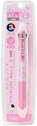 Sanrio 927872 FriXion Ball 3 Slim My Melody Polycarbonate Ball Diameter: 0.01 inch (0.38 mm), Ink Color: Black, Red, Blue Retractable
