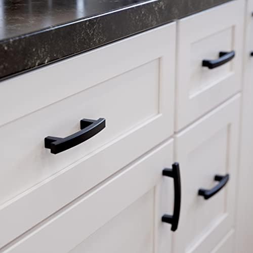 Franklin Brass (10-Pack) – Matte Black Cabinet Handles, 3 Inch Hole Center, Pulls for Drawers, Kitchen Cabinet Door, Dressers | Pierce