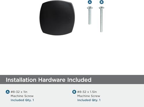 Amerock 10 Pack 1-1/4" Square Stature Matte Black Cabinet Knob