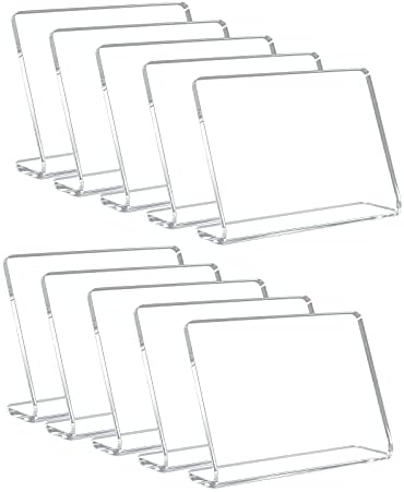 AITEE 10 Pack Acrylic Mini Chalkboard Signs Clear Tabletop Signs L-Shaped