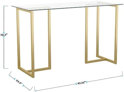 Martha Stewart Eli Glass Top Home Office Desk,
