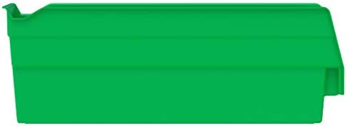 Akro-Mils 30110 Heavy Duty Plastic Shelf Bins, 12"x 3"x 4", Green, 24-Pack