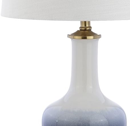 JONATHAN Y JYL3019A Gradient 25" Ceramic/Brass LED Table Lamp Contemporary Traditional Bedside Desk Nightstand Lamp for Bedroom Living Room Office College Bookcase LED Bulb Included, White/Navy