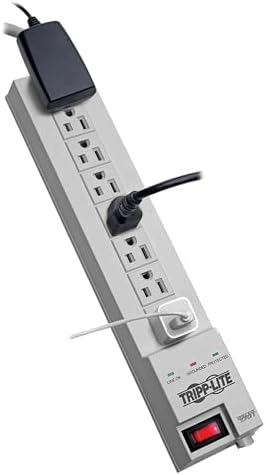 Tripp Lite 8 Outlet Surge Protector Power Strip, 8ft Cord, Right Angle Plug, Lifetime Manufacturer's Guarantee & $35,000 INSURANCE (SK6-6)