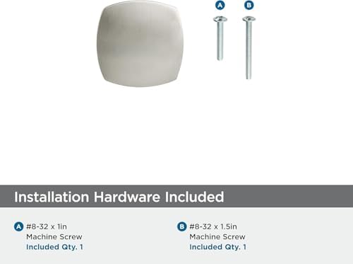 Amerock 10 Pack 1-1/4" Square Stature Satin Nickel Cabinet Knob