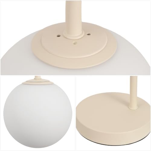 JONATHAN Y Arco 18.25" Beige Arched Metal Table Lamp with Globe Shade