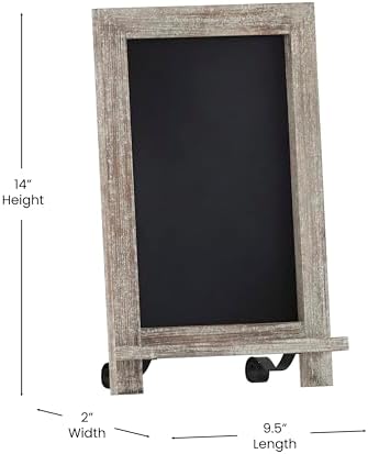 Flash Furniture Magnetic Tabletop Chalkboard Sign, 9.5" x 14", Weathered