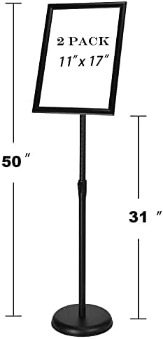 GUOHONG 2Pack Sign Stand 11x17 Inch, Adjustable Floor Standing Sign Holder