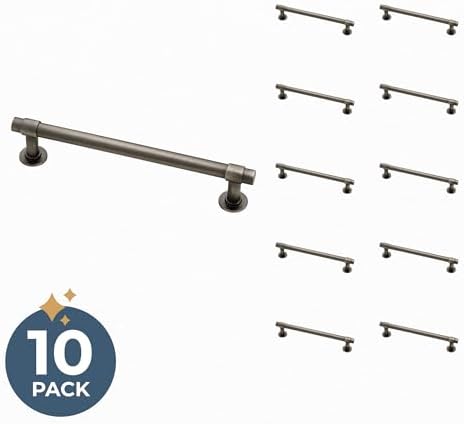 Franklin Brass Francisco (10-Pack) Cabinet Handles 5-1/16" Hole Center Vintage Pulls | Heirloom Silver Hardware Kitchen Door, Drawers, Dressers, Furniture P29618K-904-B