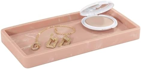 Nicole Miller - Vanity Tray, Resin Countertop Accessories, Dorm Room Essentials (Kendall Collection, Clay)
