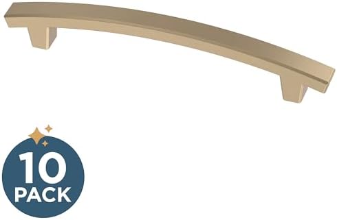 Franklin Brass (10-Pack) – Champagne Bronze Cabinet Handles, 5-1/16 Inch Hole Center, Pulls for Drawers, Kitchen Cabinet Door, Dressers | Pierce
