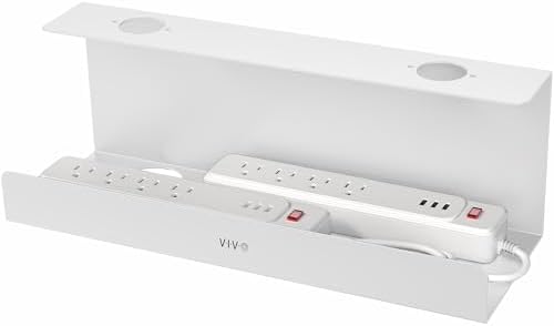 VIVO White 17 inch Extra Deep Cable Management Tray, DESK-AC16-1CW