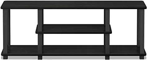 Furinno TURN-S-TUBE 3-Tier Toolless Assembly TV Stand, Americano | for TV up to 50 Inch, No Tool Rectangular Entertainment Center, TV Console, for Living Room, Bedroom