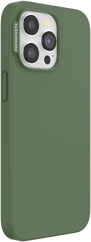 PopSockets iPhone 15 Pro Max Phone Case with MagSafe, Wireless Charging Compatible, Green - Olive