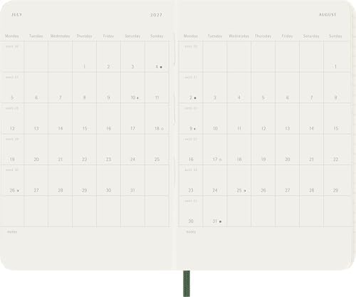 Moleskine 2027 12-Month Weekly Planner, Pocket, Myrtle Green, Softcover