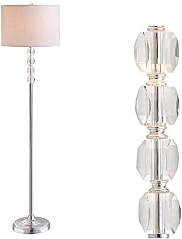 JONATHAN Y Aubrey Floor Lamp 59.5" Crystal Metal, Clear/Chrome