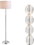 JONATHAN Y Aubrey Floor Lamp 59.5" Crystal Metal, Clear/Chrome