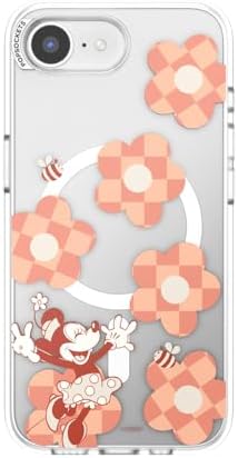 PopSockets iPhone 16 Phone Case with MagSafe, Wireless Charging Compatible, Disney - Minnie Checker Flower