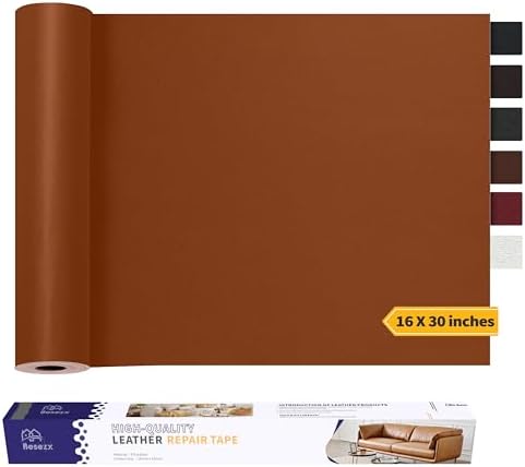Leather Repair Patch Tape Kit, Self-Adhesive Leather & Vinyl Repair for Furniture, Couch, Sofa, Car Seats, Office Chair - 30inx16in