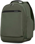 Samsonite Paralux Everyday Backpack - Laptop & Tablet Backpack with 5 Compartments, Removable TecKit™ Pouch, Microsuede Trim, Water Bottle Pockets - Work, Commute & Travel Bag - Olive