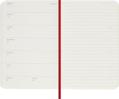 Moleskine 2027 12-Month Weekly Planner, Pocket, Scarlet Red, Softcover