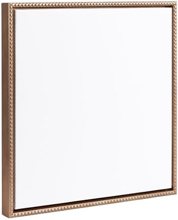 Kate and Laurel Sylvie Beaded Blank Vintage Framed Canvas Wall Art, 18x24 White, Modern Empty Canvas for Paint-Your-Own Art, Framed