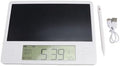 Electronic Calendar with Notepad Time Date Temperature Humidity Display Rechargeable Desktop Calendar LCD Writing Tablet for Office Business Home