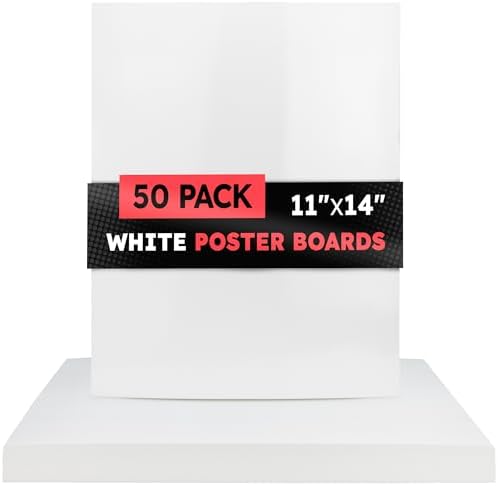 Hygloss White Poster Board 11 x 14-50 Count Bulk Pack, 10 Pt. Thickness