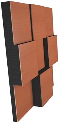 2 PACK — Acoustic Soundproofing Diffusion Panel | Acoustic Treatment for Recording Studio Home Office Podcast Living Room | Absorption - Reflection | Color Plates: (Cherry, EDISON)