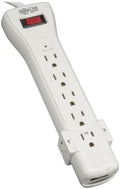 Tripp Lite 7 Outlet Surge Protector Power Strip, 12ft Long Cord, Right-Angle Plug, Fax/Modem Protection, RJ11, $50,000 Insurance (SUPER6TEL12)