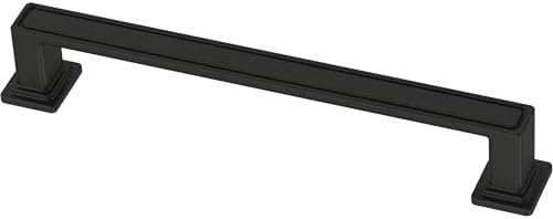 Franklin Brass 10 Pack Matte Black Cabinet Handles 5-1/16 inch (128mm) Kitchen Cabinet Handles and Drawer Pulls for Cupboards and Dressers | Recessed Square