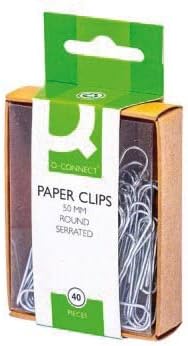 Q-Connect KF02025Q Paperclip 50mm Corrugated, 10 Packs of 40, 400 Total (Pack of 10)