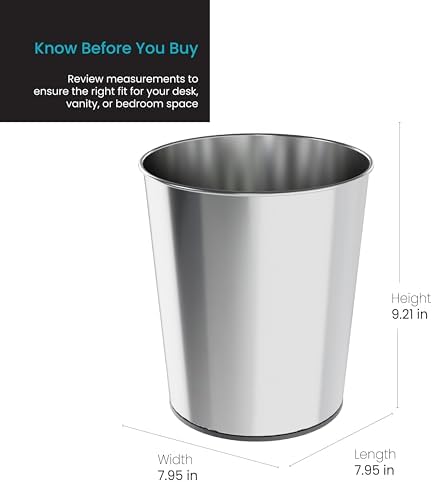 Home Zone Living 2 Gallon Small Wastebasket with Round Open Top