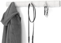 Umbra Flip Coat Rack, Wall Mount 8-Hook, Space Saving, White/Nickel